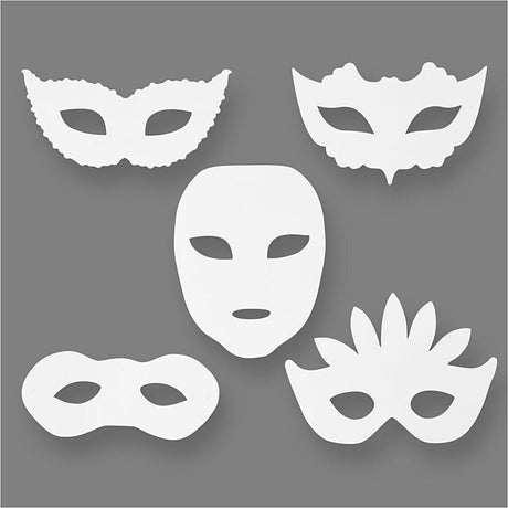 Creotime theatermaskers h: 8,5-19 cm b: 15-20,5 cm