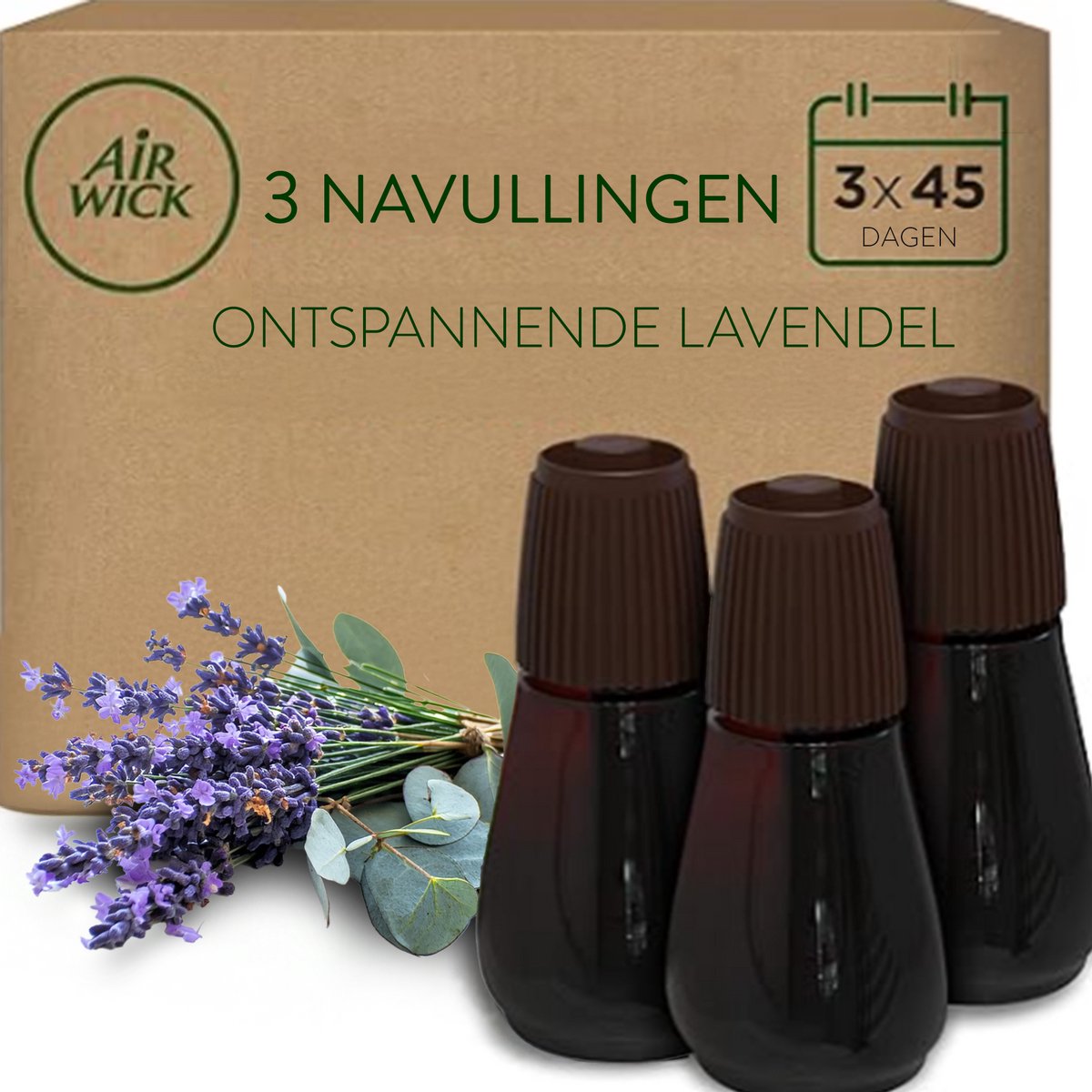 Air wick essential mist automatische luchtverfrisser - ontspannende lavendel - 3 navullingen