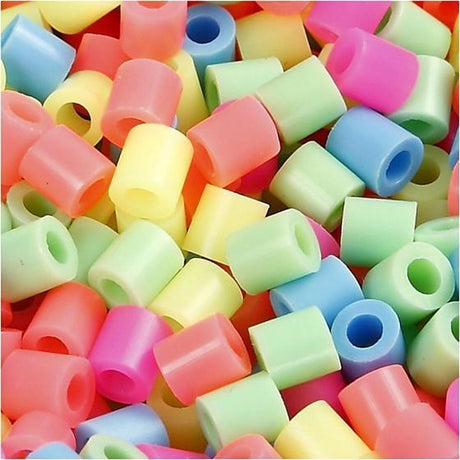 Nabbi strijkkralen, afm 5x5 mm, pastelkleuren, medium, 30000 assorti