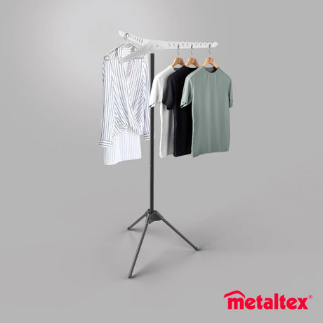 Metaltex - droogrek tri-hang - verstelbaar kledingrek - 150cm - multifunctioneel - inklapbaar - voor 33 kledinghangers
