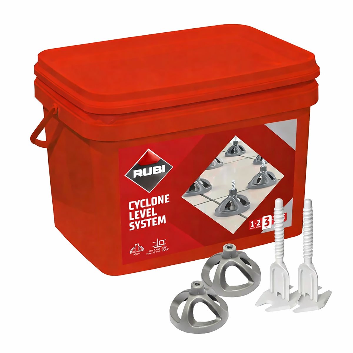 Rubi cyclone level starterskit 1,5mm - nivelleersysteem - tegeldikte 3-20mm