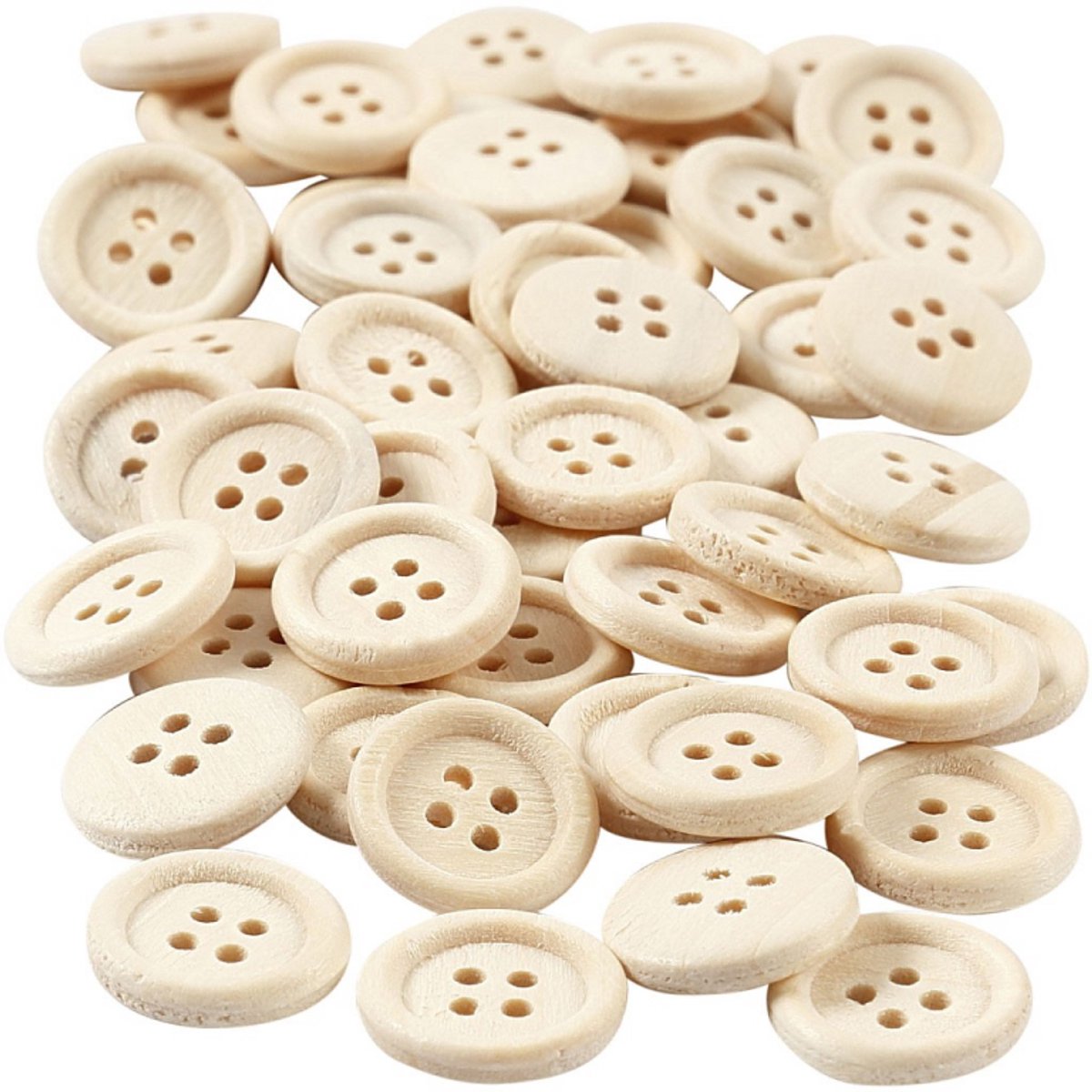 Creativ company cc houten knopen 15 mm 50 stuks