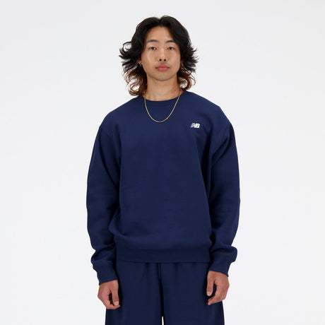 New balance sport essentials fleece crew heren trui - navy