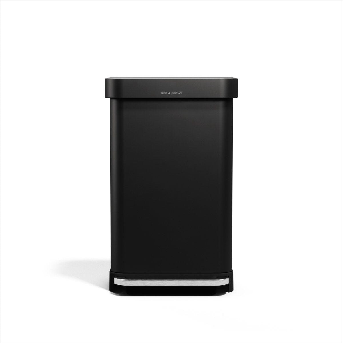 Simplehuman rechthoekige pedaalemmer - 45l - met zakkenhouder - mat zwart rvs