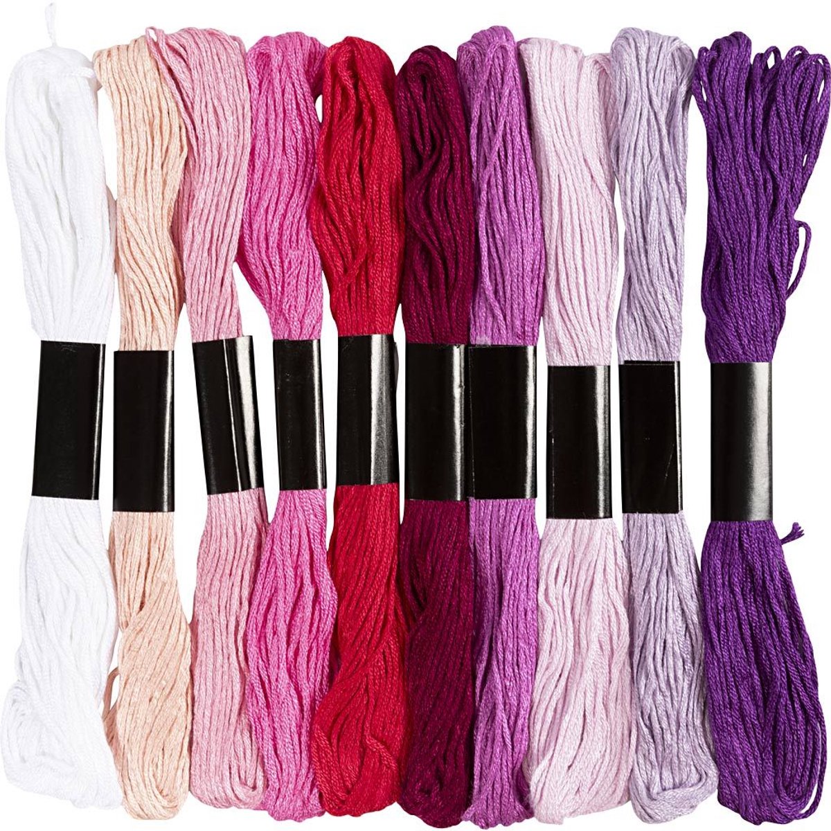 Creativ company cc borduurgaren paars roze harmonie 10 kleuren van elk 8m