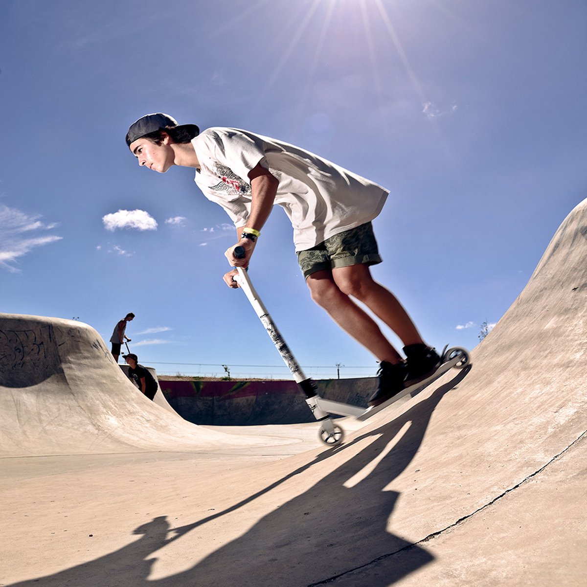 Streetsurfing street surfing torpedo stuntstep beginner – freestyle trickstep – 100 mm wielen – skatepark pro scooter – rood