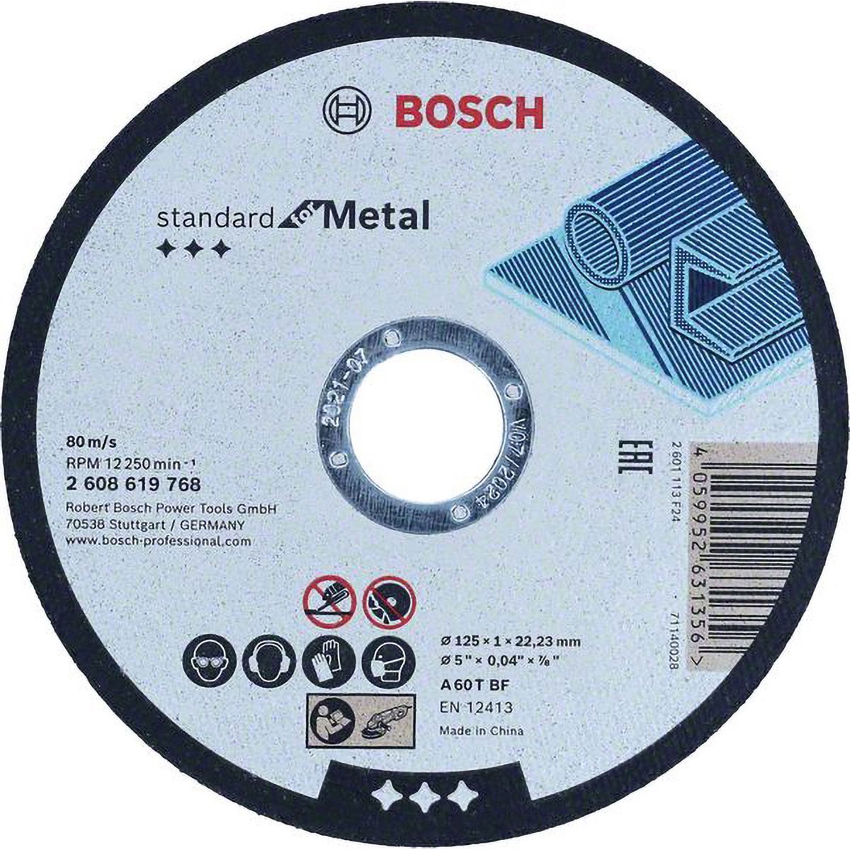 Bosch accessoires doorslijpschijf standard metal 125x1x22.23 - 2608619768