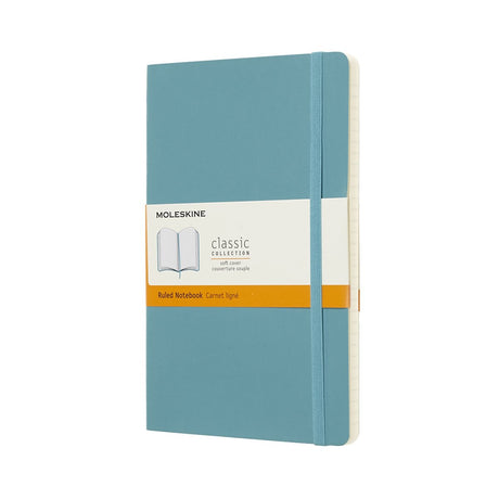 Moleskine classic notitieboek - large - zachte kaft - gelinieerd - rif blauw