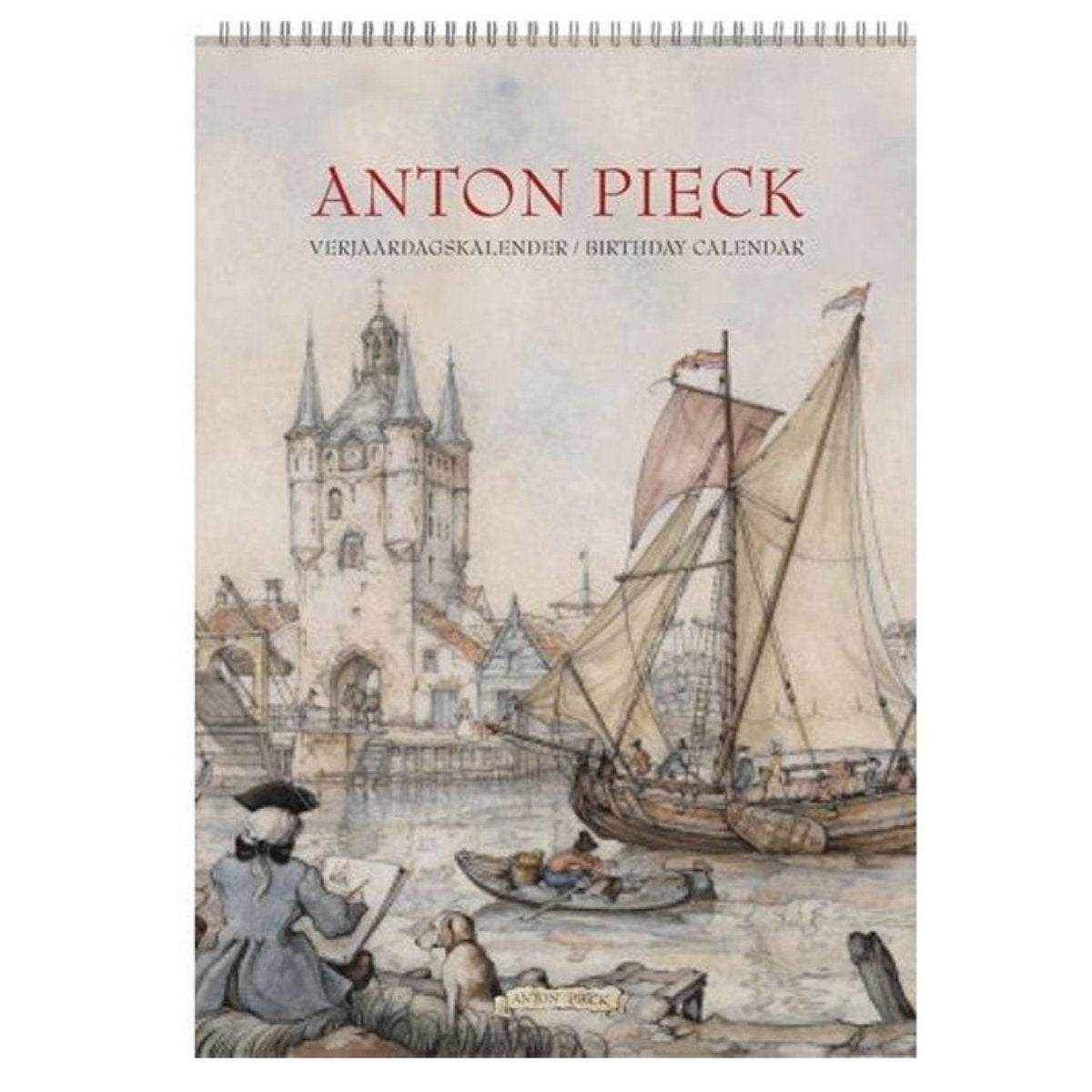 Anton pieck verjaardagskalender - zicht op haven - a4