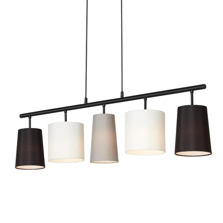 Briloner leuchten shades - hanglamp zwart - 5 lichts - textiele kap - ontwerp door kare