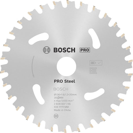 Bosch pro steel accuzaagblad voor cirkelzagen 136 x 1,6 x 20 mm -...
