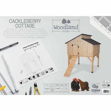 Duvo woodland design kippenhok cackleberry cottage – houten buitenhok voor kippen