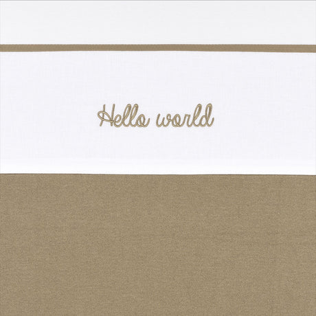 Meyco baby hello world wieglaken - taupe - 75x100cm - 0.3 tog