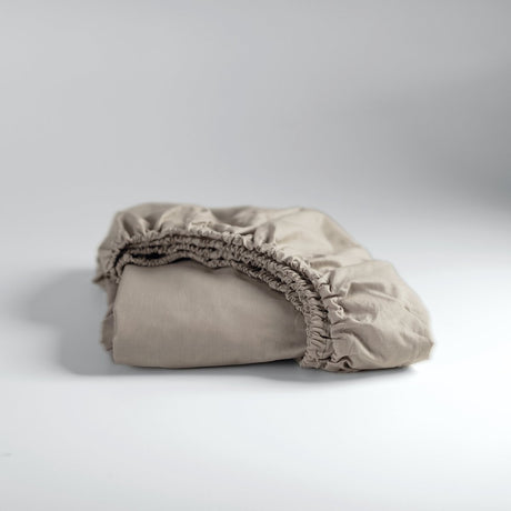 Cinderella - weekend - hoeslaken - 80x200 cm - 100% katoen - 1 persoons - tot 25 cm matrashoogte - taupe