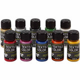 Creativ company textielverf diverse kleuren, 10x50ml.
