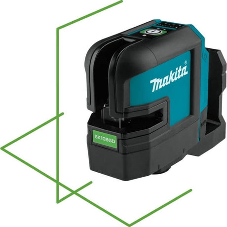 Makita sk105gdz kruislijn laser groen | zonder accu's en lader, in doos met tas - sk105gdz