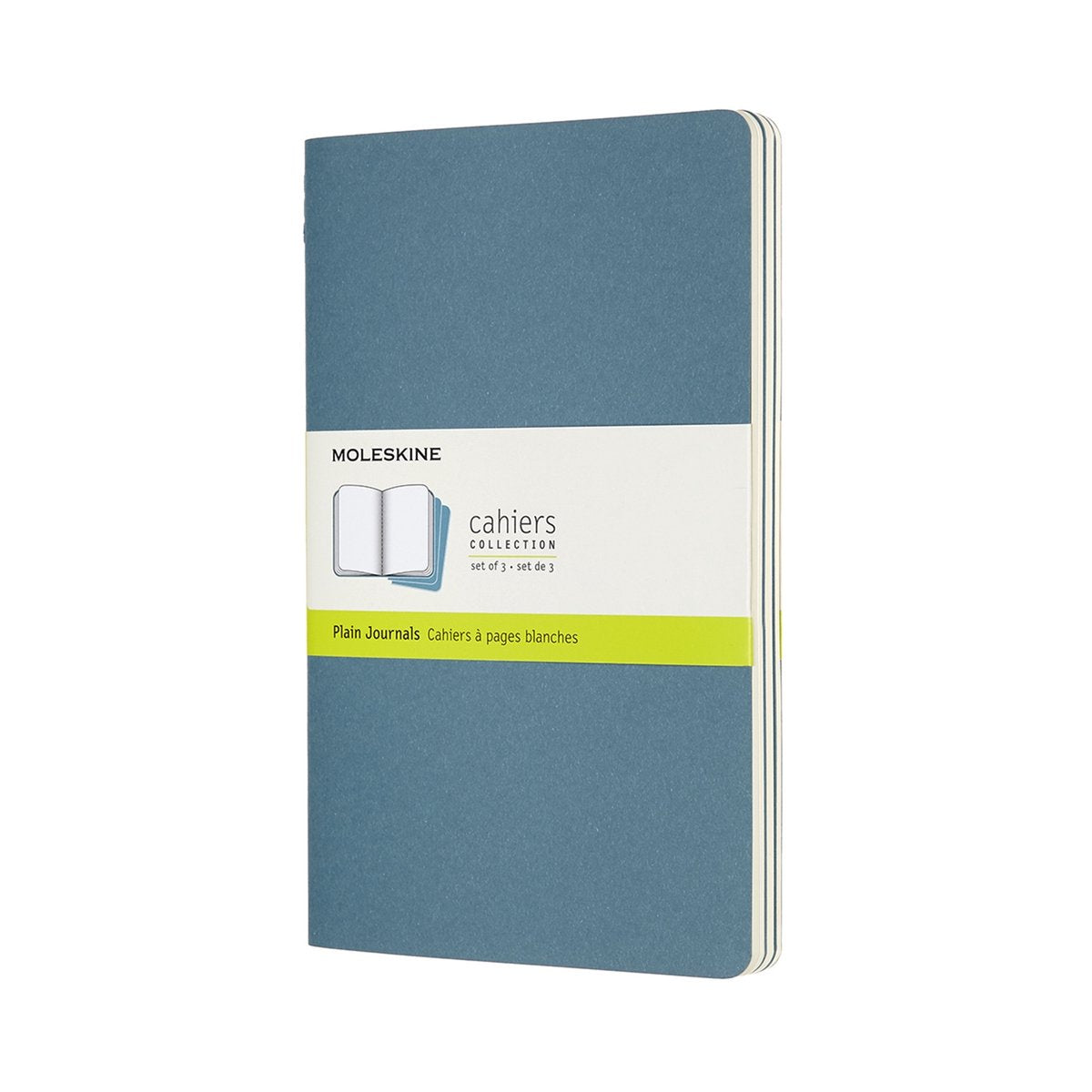 Moleskine cahier journals - large - blanco - blauw - set van 3