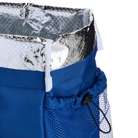 Muitomas koeltas 8 liter - thermische isolatie - eén centraal compartiment - zijvak voor fles - verstelbare schouderriem - blauw