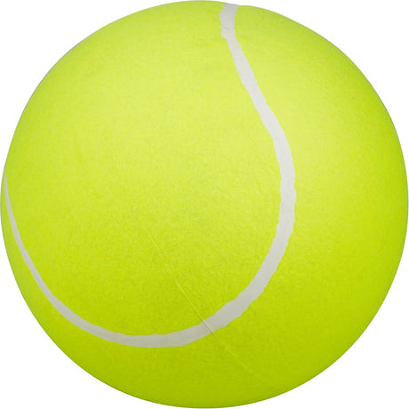 Eddy toys tennisbal xl - extra grote tennisbal - geel met witte belijning - xl formaat - recreatief gebruik binnen en buiten - speelbal voor buiten strand
