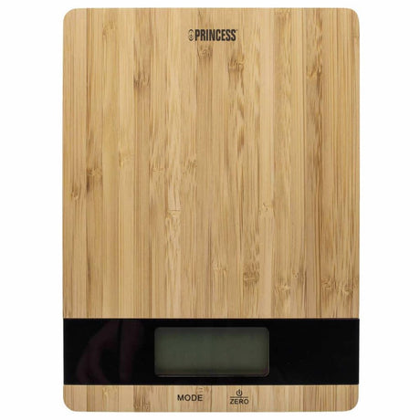 Princess 492944 keukenweegschaal – digitaal - stijlvol bamboe – 1g tot 5kg - tarra functie
