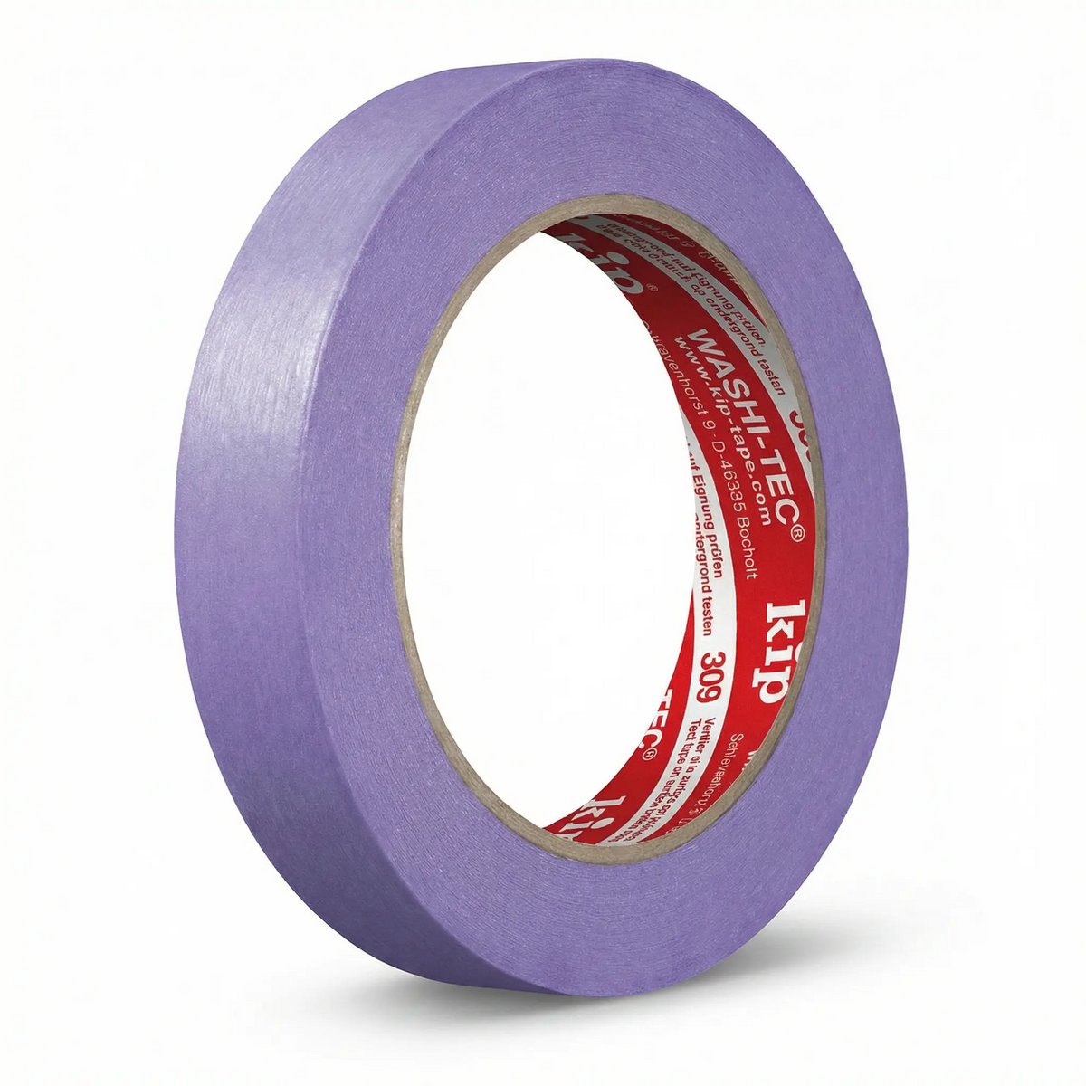 Kip 309 - washi-tec delicate afplaktape - lila - 18mmx50m - licht klevende tape van soepel speciaal papier voor veeleisende schilderwerkzaamheden binnen - ideaal voor gevoelige ondergronden en vers gedroogd schilderwerk