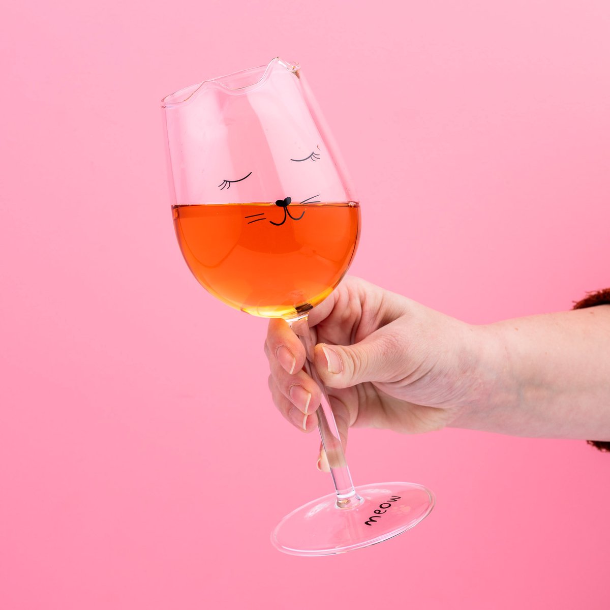 Winkee kat wijnglas van
