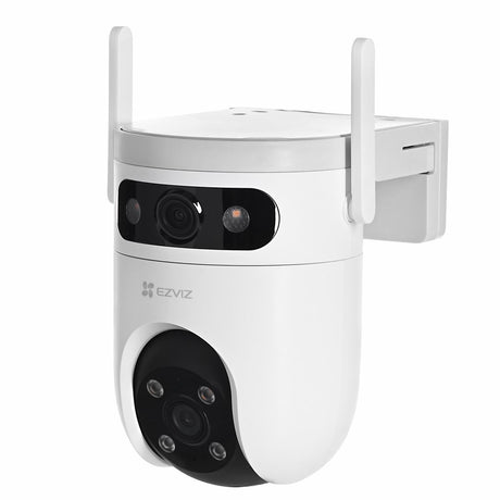 Ezviz h9c 2k+2k buiten camera dubbele lens, 360° beveiligingscamera ip camera buiten met kleuren nachtzicht, beveiligingscamera ai persoon voertuig detectie, tweeweg audio-compatibel met amazon alexa en google assistant- ai-tracking -geen maandkosten