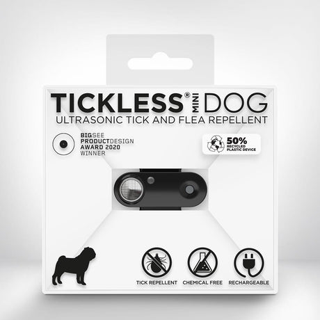 Tickless mini dog - black - anti teek - herlaadbaar