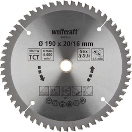 Wolfcraft - cirkelzaagblad - zaagblad 160 x 20 - serie lila - 6623000