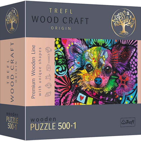 Trefl legpuzzel kleurrijke puppy 500 stukjes karton.