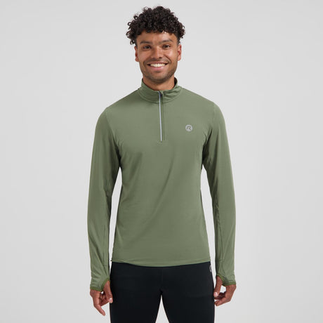 Rogelli core heren hardloopshirt - lange mouw - duimgat - groen