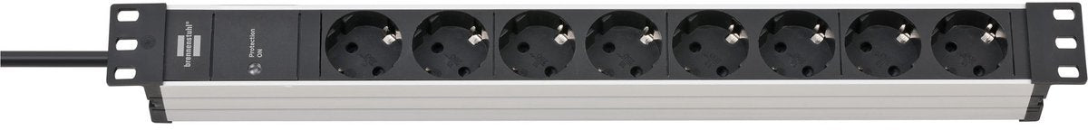 Brennenstuhl alu-line 19 overspanningsbeveiliging 19.500 a 8-voudig 2m h05vv-f3g1,5