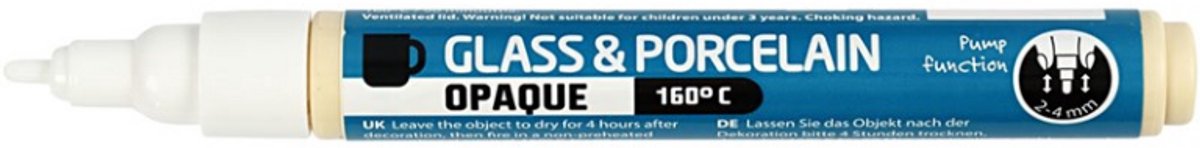 Creativ company cc glas- en porseleinstift dekkend wit