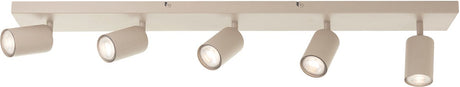 Brilliant jello - plafondlamp - led gu10 5x5w - 350 lm - 3000k - dimbaar - champagne