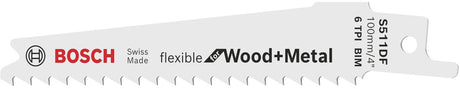 Bosch reciprozaagblad s 511 df - 5pc flexible for wood metal