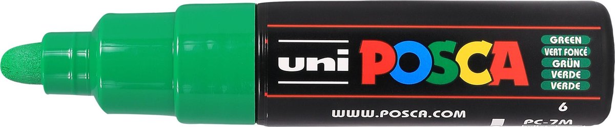 Uni mitsubishi pencil uni posca verfmarker 7m donkergroene - conische punt