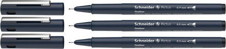 Schneider schrijfwaren schneider fineliner - pictus - zwart - 3 lijnbreedtes - s-197593