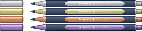 Schneider schrijfwaren schneider paint-it 050 - rollerball metallic - 0.4mm - etui 4 stuks - assorti - s-ml05011501