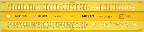Aristo lettersjabloon - afmetingen 180x40mm - letterhoogte 3,5mm - h-profiel - oranje transparant - ar-5301 3