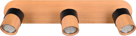 Trio aruni - spot - houtkleurig met zwart - excl. 3x gu10 4,5w