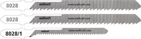 Wolfcraft - polycarbonaat golfplaat decoupeerzaagbladen - 3 stuks - fijne rechte en bochtsnede - hcs- en bim met t-schacht – speciaal voor polycarbonaat platen - 8028000