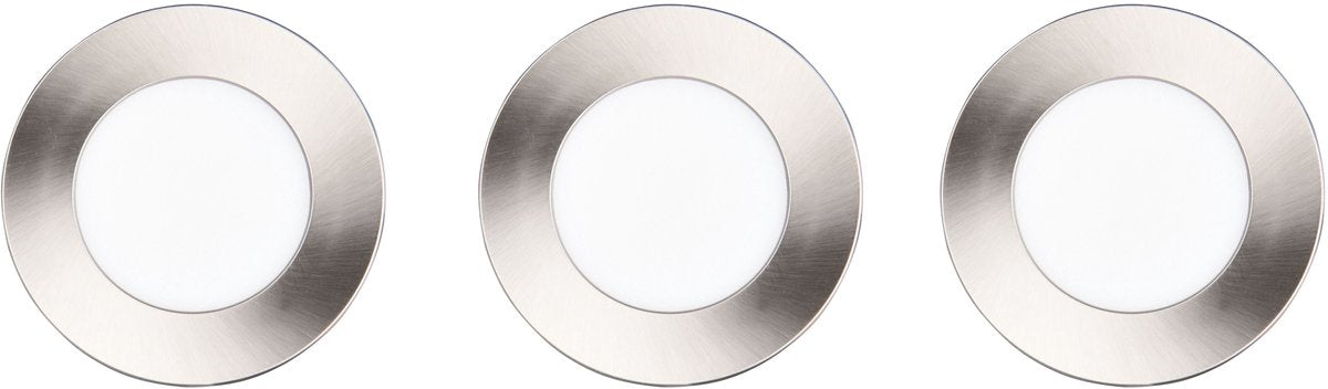 Trio himal - inbouwspot - nikkel mat - incl. 3x smd 3,5 w - plafondbevestiging - helderheid instelbaar - dip - schakelaar