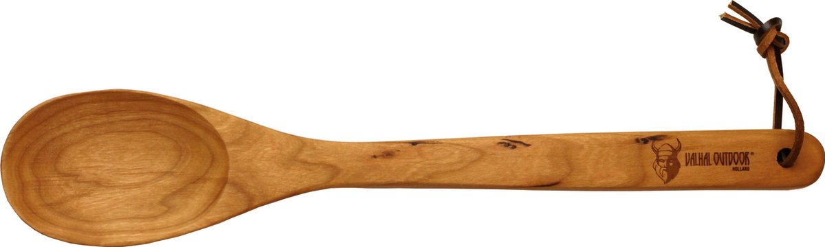 Valhal outdoor lepel pollepel - kersenhout - met leren koord om op te hangen - vh.sp1