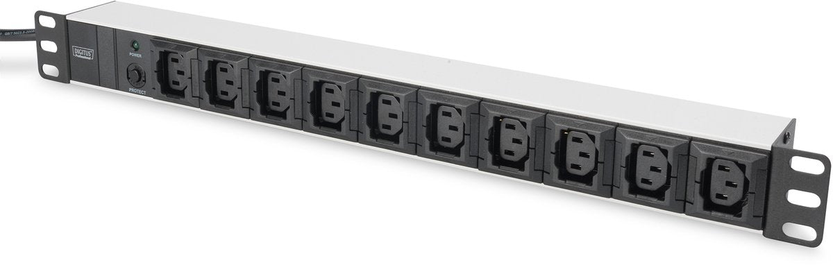 Digitus dn-95404 19 inch stekkerdoos voor patchkast 1 he apparaatcontactdoos c13 10a zwart