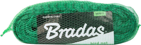 Bradas vogelnet 4x20 meter - extra sterk - maaswijdte 19mm - groen - tuinnet vogels - vogelbestrijding
