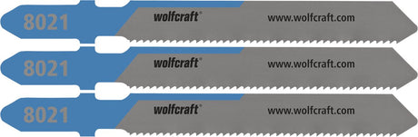 Wolfcraft - 3 decoupeerzaagbladen voor staal tot 3 mm - fijne snede - hss met t-schacht – ideaal voor staalplaat - 8021000