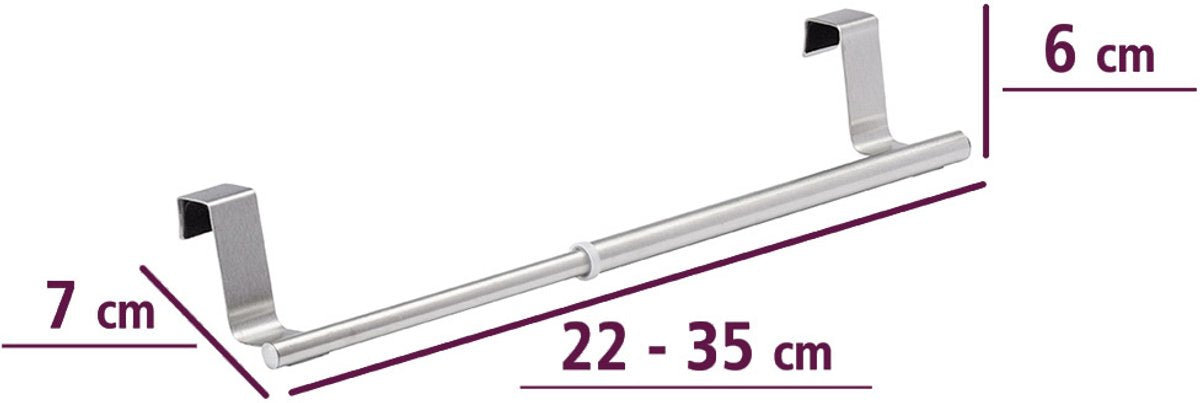 Wenko handdoekstang uitschuifbaar large - zilver - ophangen zonder boren | uitschuifbaar
