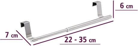 Wenko handdoekstang uitschuifbaar large - zilver - ophangen zonder boren | uitschuifbaar