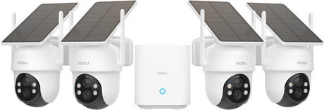 Aosu solarcam d1 classic kit - 4 beveiligingscamera's met 2k resolutie - 360° zicht ai tracking