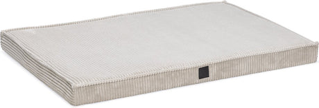 Designed by lotte benchkussen ribbed - hondenkussen - orthopedisch - ribbed stof - lichtgrijs - 88x58x8 cm